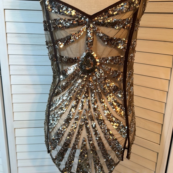 Sony Wardrobe Department Daring Sexy Sequin Mini Dress or Glam Swim Coverup - Picture 4 of 16
